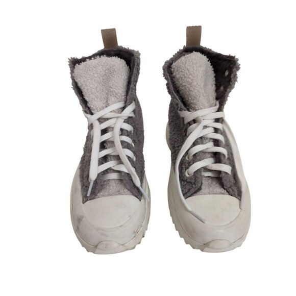 Converse Run Star Hike High Sherpa Platform Sneaker Womens 8.5 Mens 7 Gray - Picture 2 of 11